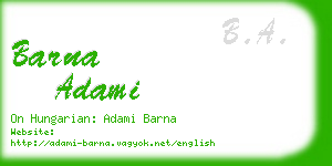 barna adami business card